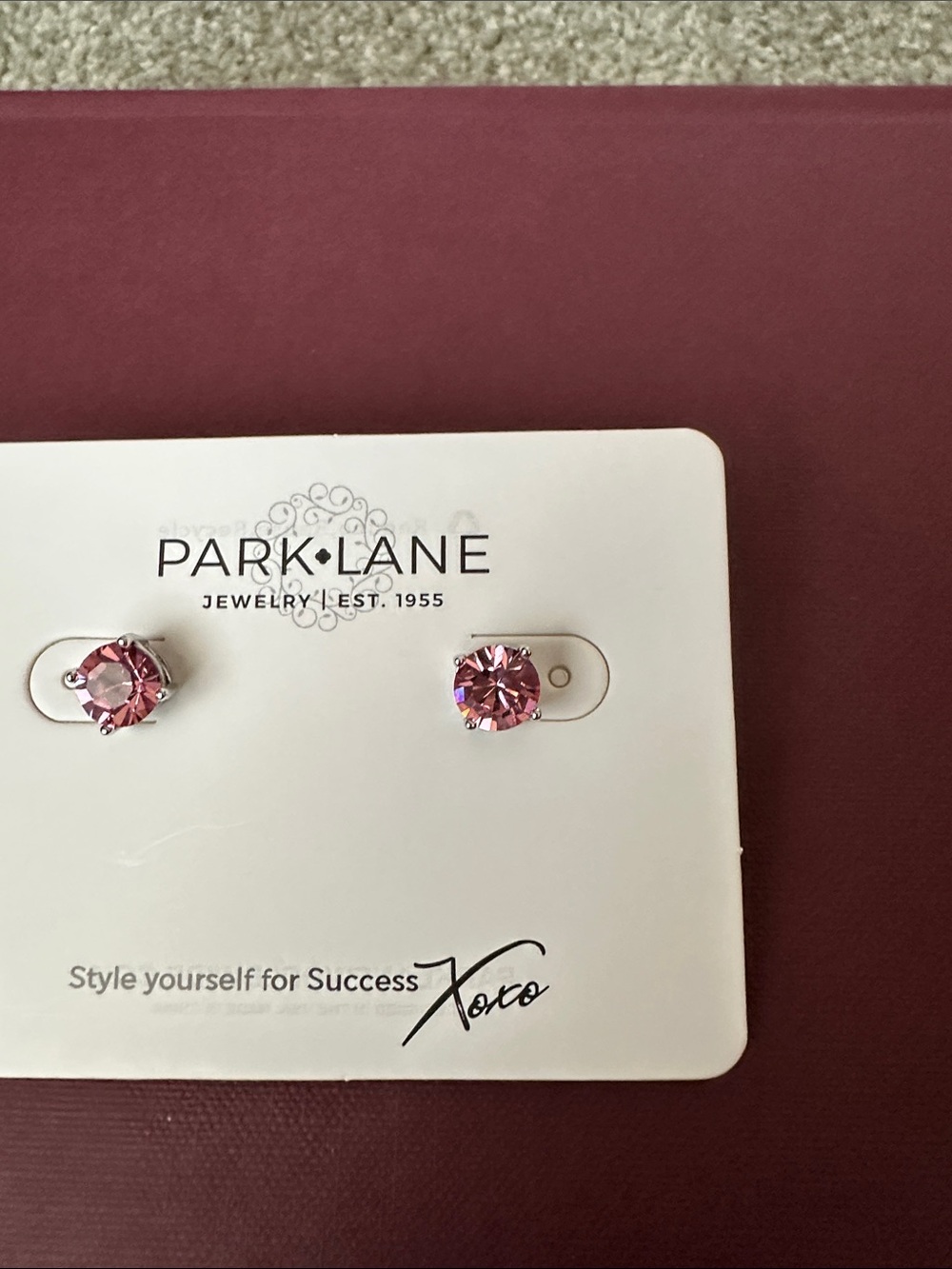 Park Lane Pink Impression Earrings in Silver Setting. 3 Carat CZ Stones New